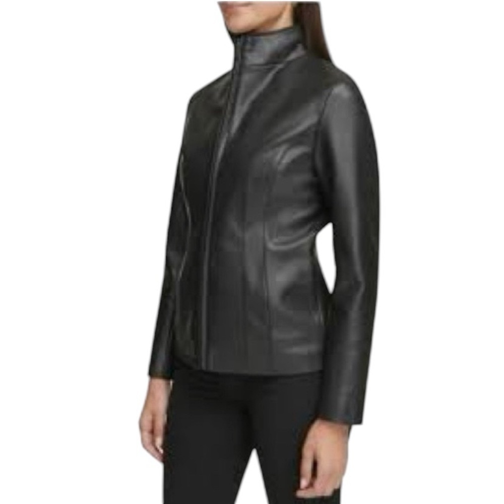 NWT Cole Haan Wing Collar Leather Jacket - Size M
